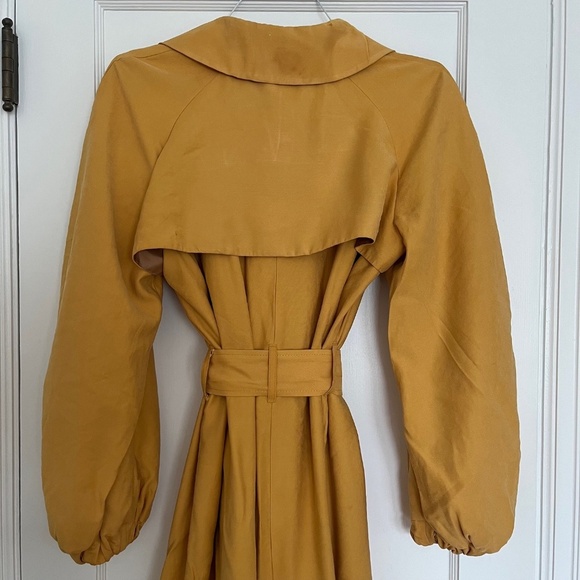 John Lewis Long Trench Coat in Yellow | SIze Medium - Picture 10 of 11